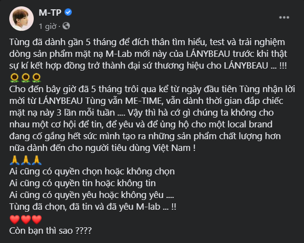 Review mặt nạ M Lab Sơn Tùng M-TP làm đại diện có gì hot? 6 mặt nạ m lab sơn tùng m tp
